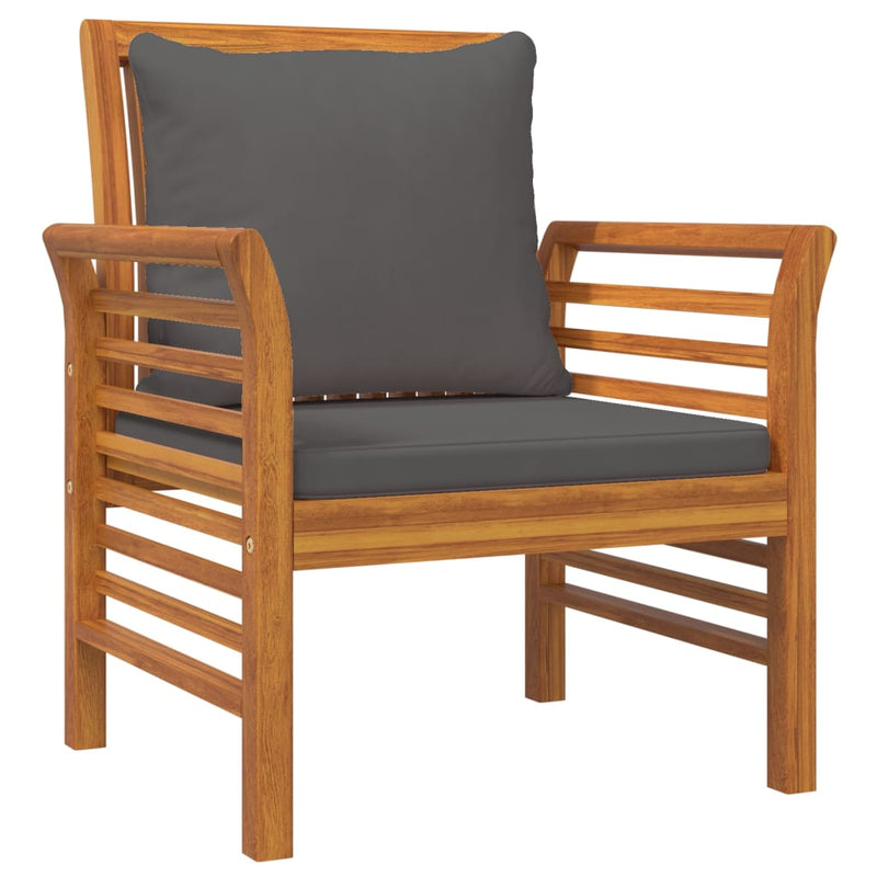 3 Piece Garden Lounge Set with Cushions Solid Wood Acacia