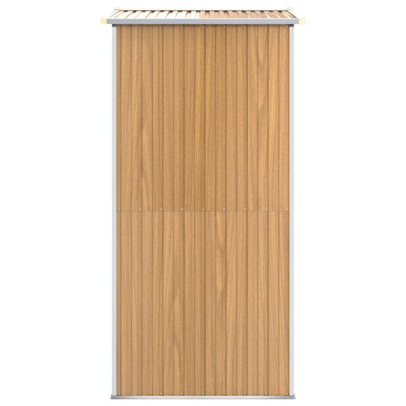 Garden Shed Light Brown 192x108x223 cm Galvanised Steel