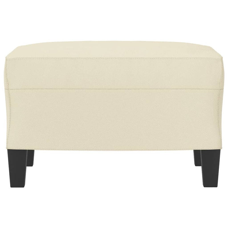 Footstool Cream 60x50x41 cm Faux Leather