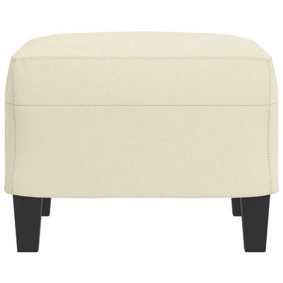 Footstool Cream 60x50x41 cm Faux Leather