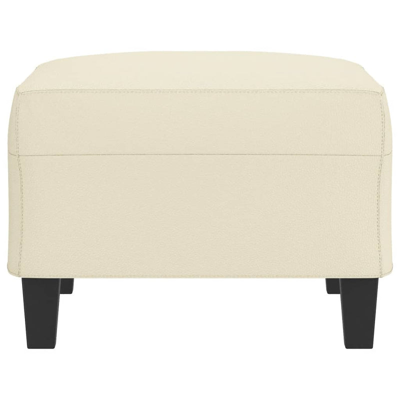 Footstool Cream 70x55x41 cm Faux Leather