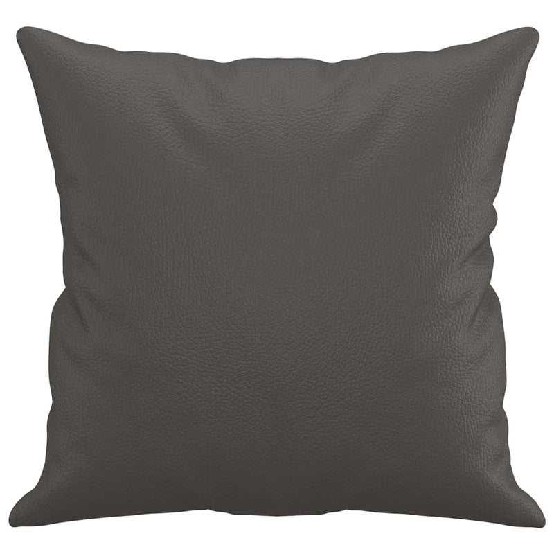 Throw Pillows 2 pcs Grey 40x40 cm Faux Leather