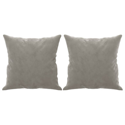 Throw Pillows 2 pcs Light Grey 40x40 cm Velvet