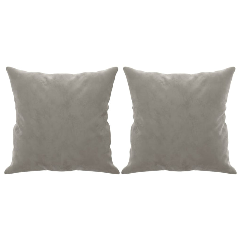 Throw Pillows 2 pcs Light Grey 40x40 cm Velvet