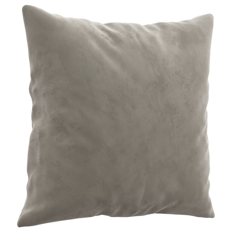 Throw Pillows 2 pcs Light Grey 40x40 cm Velvet