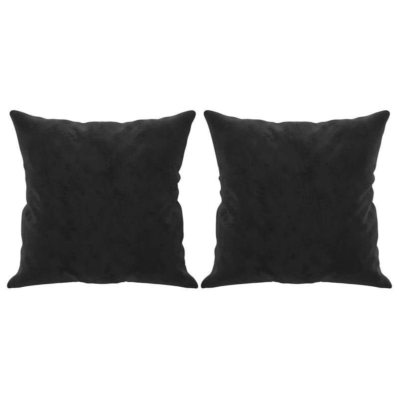 Throw Pillows 2 pcs Black 40x40 cm Velvet