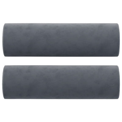 Throw Pillows 2 pcs Dark Grey Ø15x50 cm Velvet