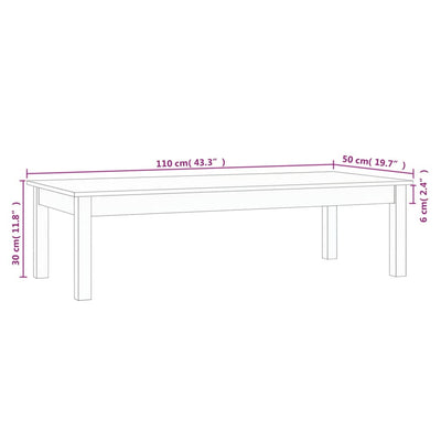 Coffee Table 110x50x30 cm Solid Wood Pine