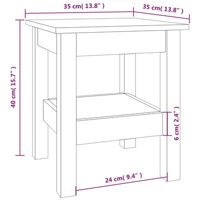 Coffee Table 35x35x40 cm Solid Wood Pine