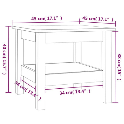 Coffee Table 45x45x40 cm Solid Wood Pine