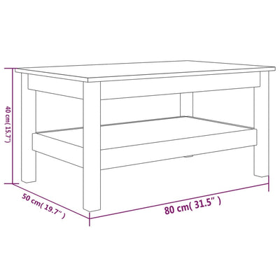 Coffee Table 80x50x40 cm Solid Wood Pine