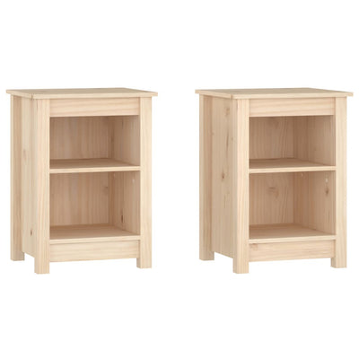 Bedside Cabinets 2 pcs 40x35x55 cm Solid Wood Pine