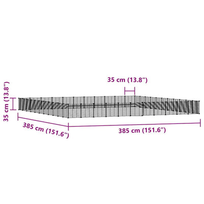 44-Panel Pet Cage with Door Black 35x35 cm Steel