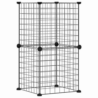 8-Panel Pet Cage Black 35x35 cm Steel