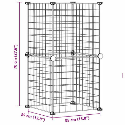 8-Panel Pet Cage Black 35x35 cm Steel