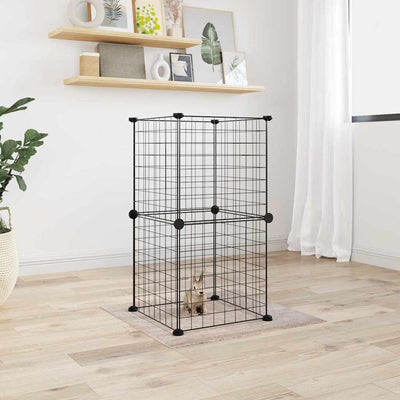 8-Panel Pet Cage Black 35x35 cm Steel