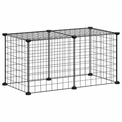 8-Panel Pet Cage Black 35x35 cm Steel