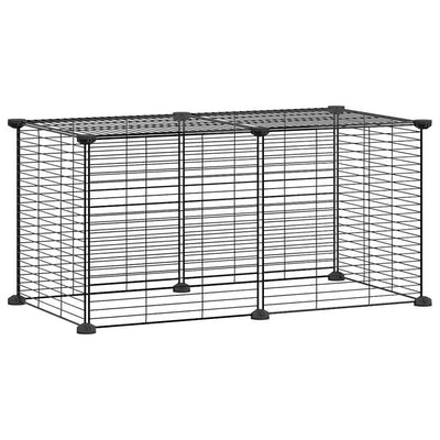 8-Panel Pet Cage Black 35x35 cm Steel