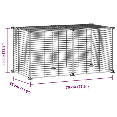 8-Panel Pet Cage Black 35x35 cm Steel