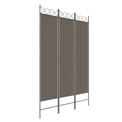 3-Panel Room Divider Anthracite 120x200 cm Fabric