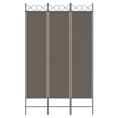 3-Panel Room Divider Anthracite 120x200 cm Fabric