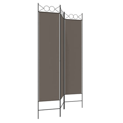 3-Panel Room Divider Anthracite 120x200 cm Fabric