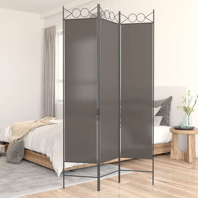 3-Panel Room Divider Anthracite 120x200 cm Fabric