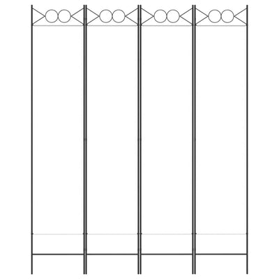 4-Panel Room Divider White 160x200 cm Fabric