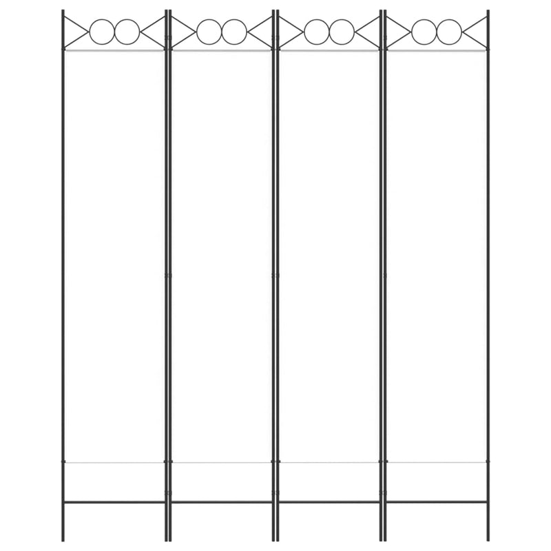 4-Panel Room Divider White 160x200 cm Fabric