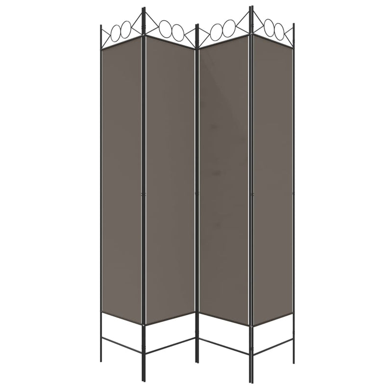 4-Panel Room Divider Anthracite 160x200 cm Fabric