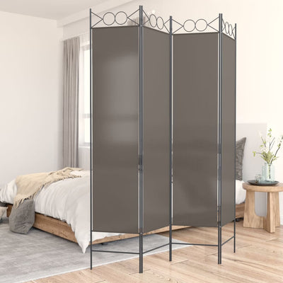 4-Panel Room Divider Anthracite 160x200 cm Fabric