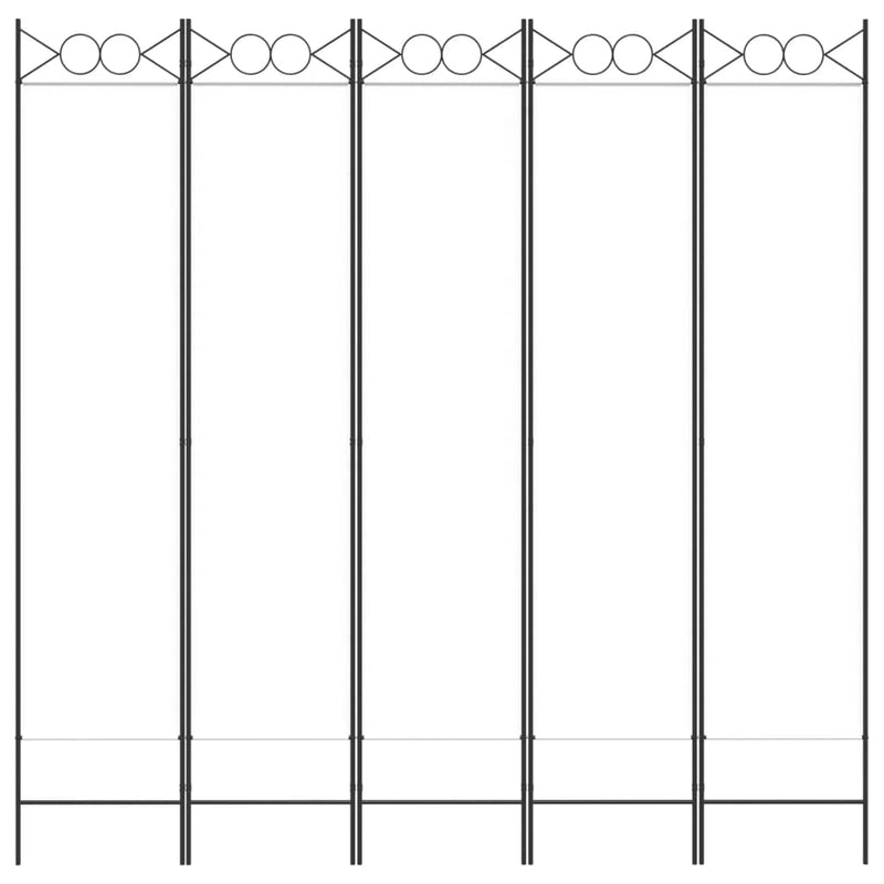 5-Panel Room Divider White 200x200 cm Fabric