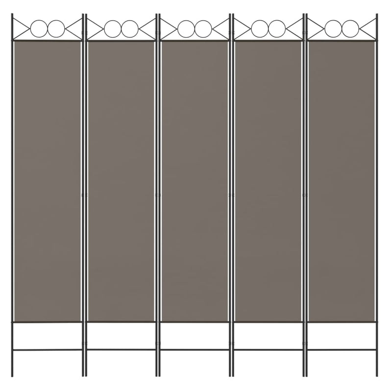 5-Panel Room Divider Anthracite 200x200 cm Fabric