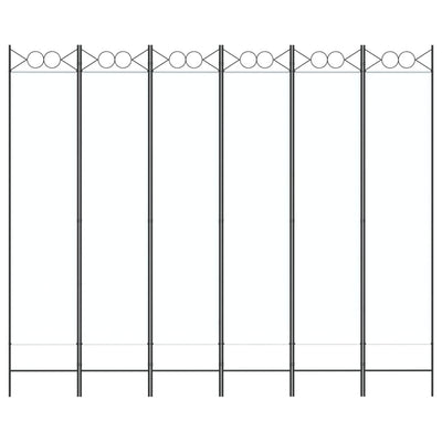 6-Panel Room Divider White 240x200 cm Fabric