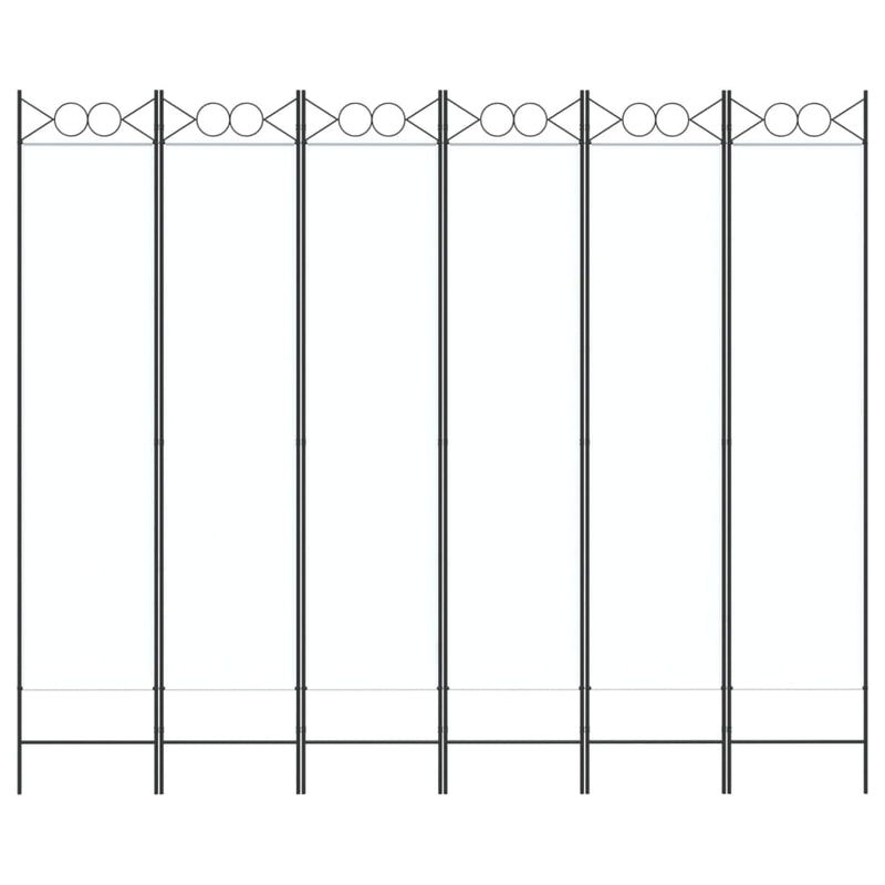 6-Panel Room Divider White 240x200 cm Fabric