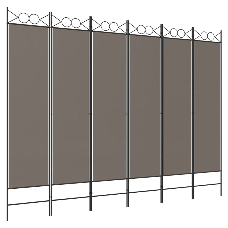 6-Panel Room Divider Anthracite 240x200 cm Fabric