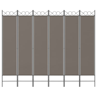 6-Panel Room Divider Anthracite 240x200 cm Fabric