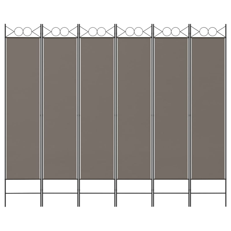 6-Panel Room Divider Anthracite 240x200 cm Fabric