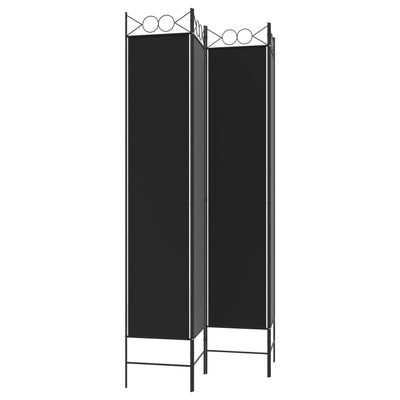 4-Panel Room Divider Black 160x220 cm Fabric