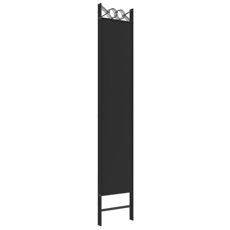 4-Panel Room Divider Black 160x220 cm Fabric