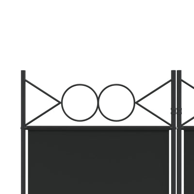 4-Panel Room Divider Black 160x220 cm Fabric