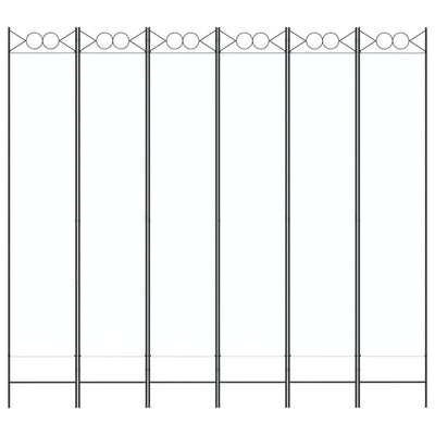 6-Panel Room Divider White 240x220 cm Fabric