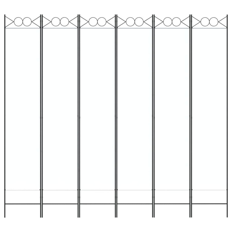 6-Panel Room Divider White 240x220 cm Fabric