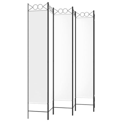 6-Panel Room Divider White 240x220 cm Fabric