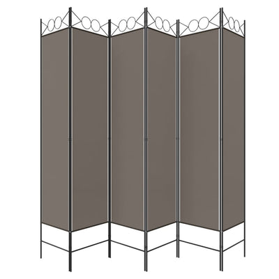 6-Panel Room Divider Anthracite 240x220 cm Fabric