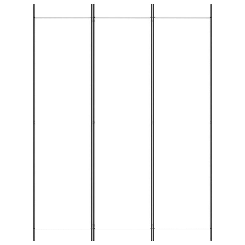 3-Panel Room Divider White 150x200 cm Fabric