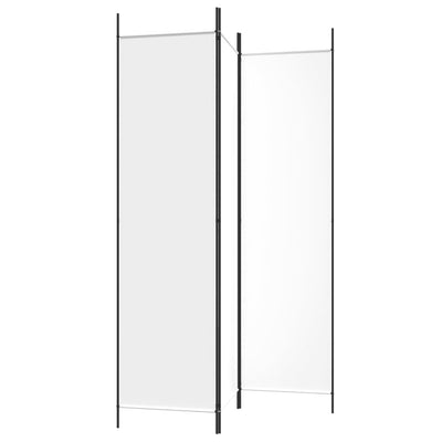 3-Panel Room Divider White 150x200 cm Fabric