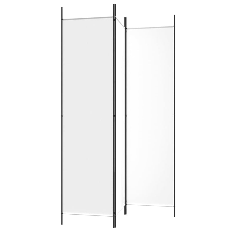 3-Panel Room Divider White 150x200 cm Fabric