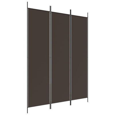 3-Panel Room Divider Brown 150x200 cm Fabric