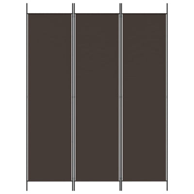 3-Panel Room Divider Brown 150x200 cm Fabric